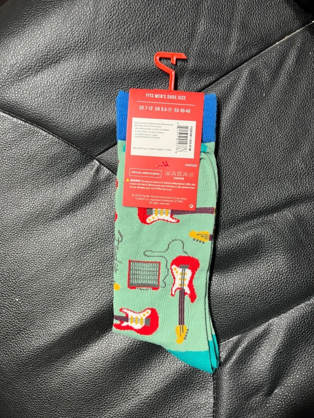 Fender Guitar Socks • Men’s Novelty Crew Socks • NEW With Tags